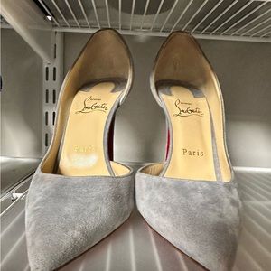 grey christian louboutin heels size 39.5